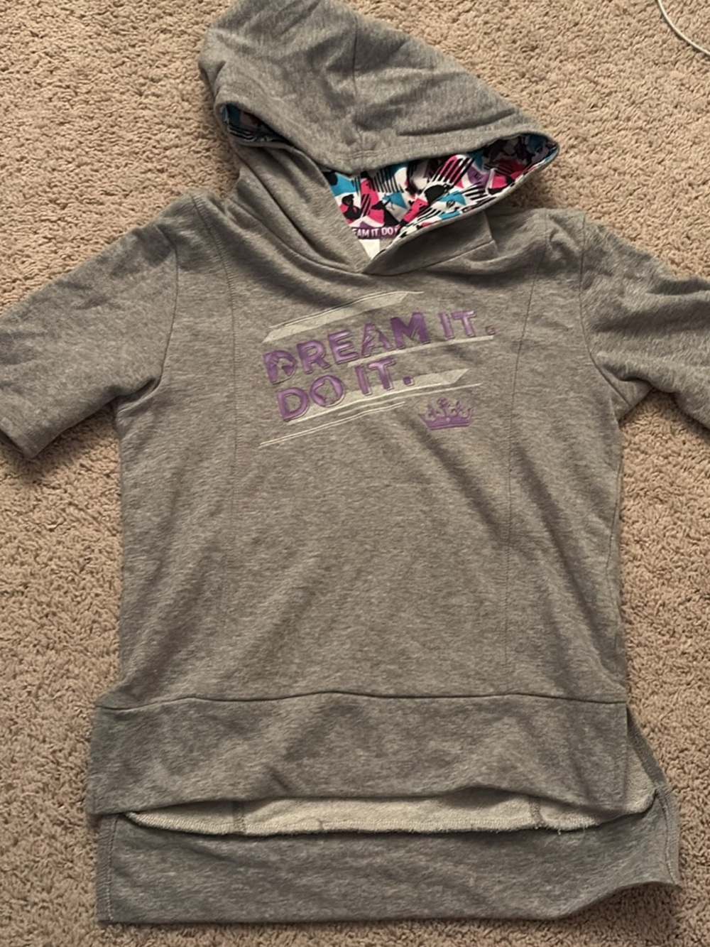 Disney Gray Hoodie with Purple 'Dream It Do It' Graphic